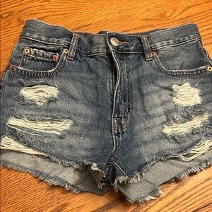 Aeropostale Blue Distressed Jean Shorts